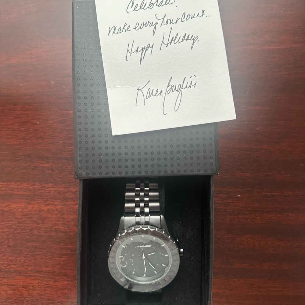 MAC employee-only stainless steel watch NWT